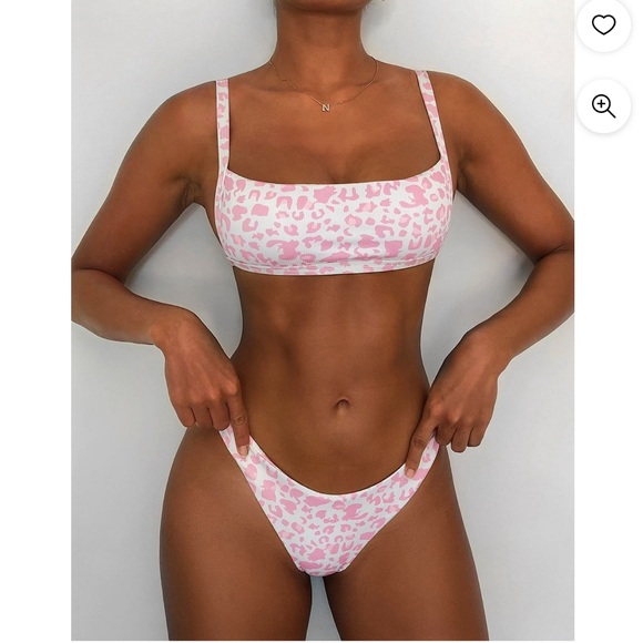 SheIn Bikini Pink and white Cheetah Print - Picture 4 of 4